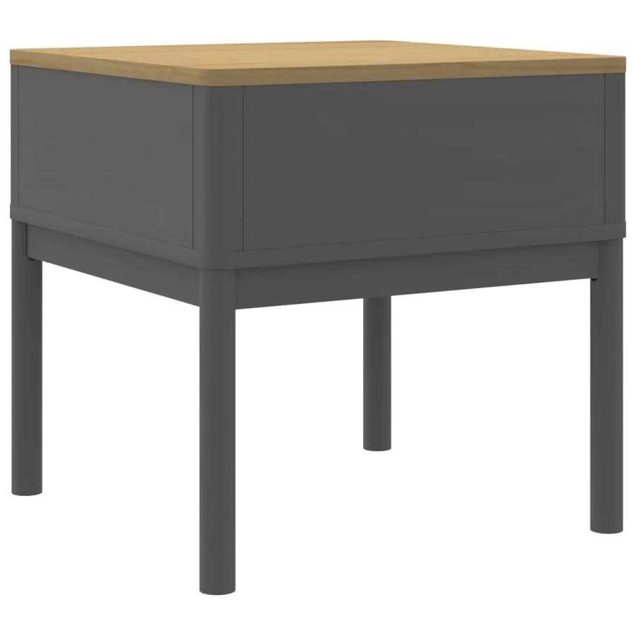 Table de chevet FLORO gris 55x55x54 cm bois de pin massif - 7