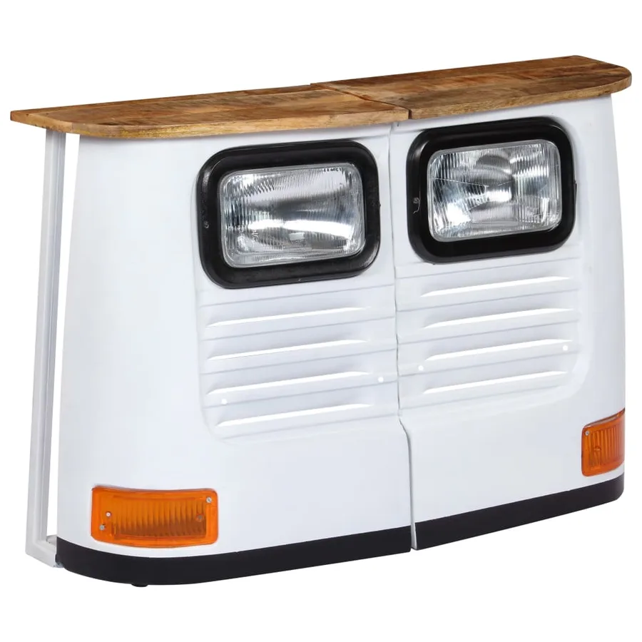 Buffet Bois de manguier massif Forme de camion Blanc - 10