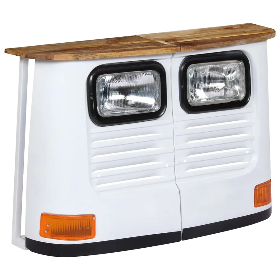 Buffet Bois de manguier massif Forme de camion Blanc - 11