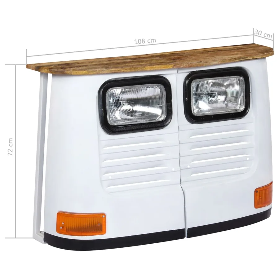 Buffet Bois de manguier massif Forme de camion Blanc - 12
