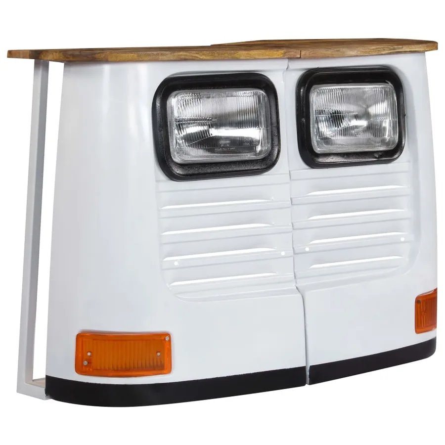 Buffet Bois de manguier massif Forme de camion Blanc - 2