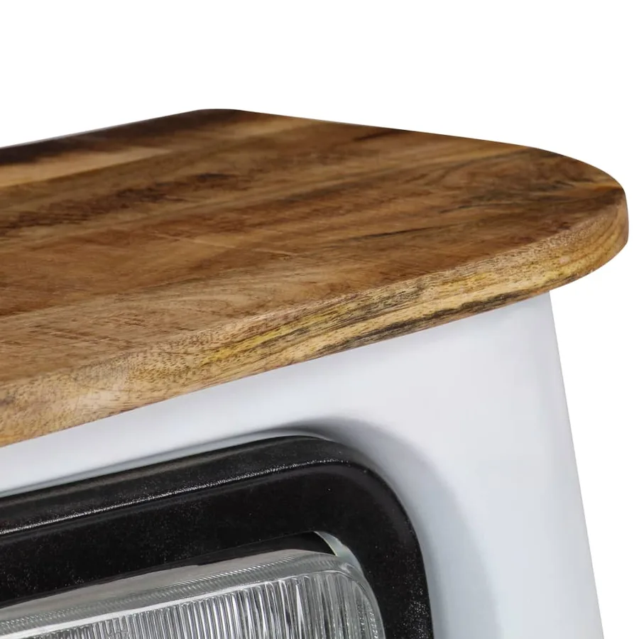 Buffet Bois de manguier massif Forme de camion Blanc - 3