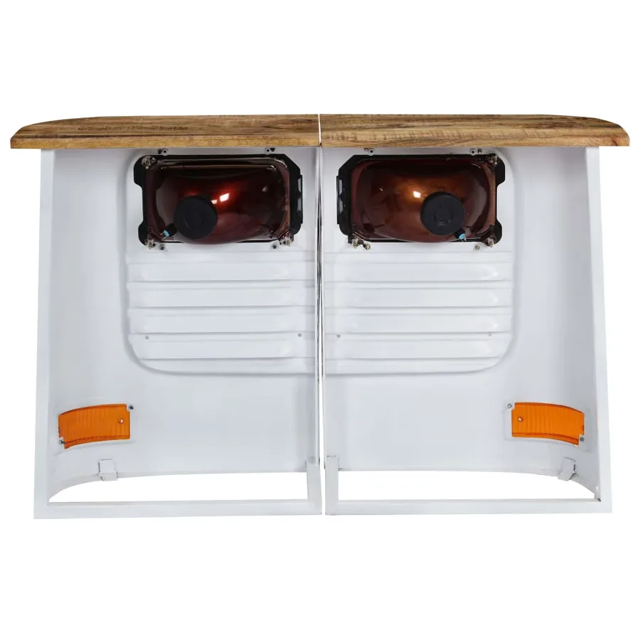Buffet Bois de manguier massif Forme de camion Blanc - 6