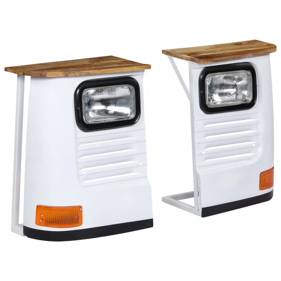 Buffet Bois de manguier massif Forme de camion Blanc - 7