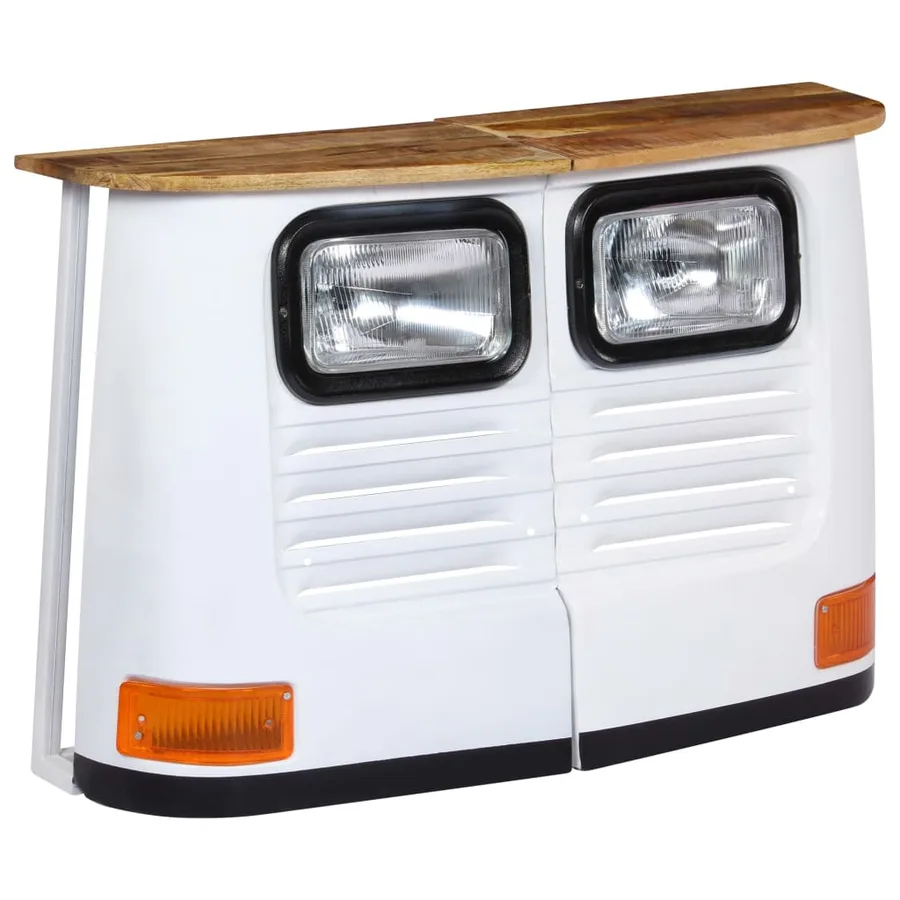 Buffet Bois de manguier massif Forme de camion Blanc - 9