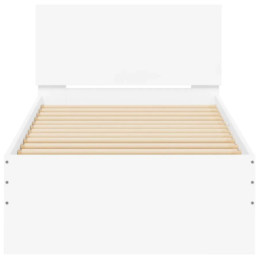 Cadre de lit sans matelas avec tête de lit blanc 75x190 cm - 5
