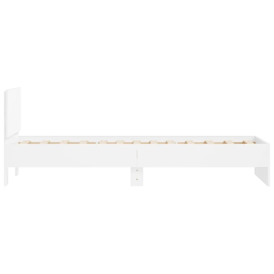 Cadre de lit sans matelas avec tête de lit blanc 75x190 cm - 6
