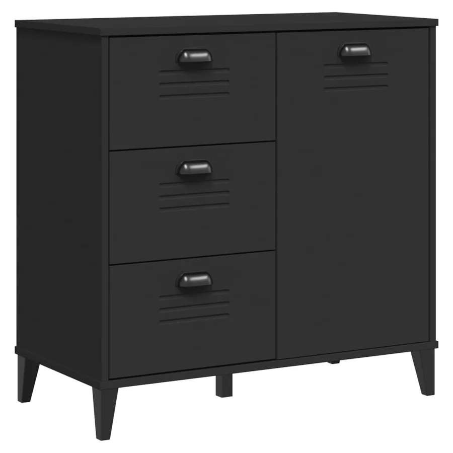 Buffet VIKEN noir 80x40x80 cm bois d'ingénierie - 2