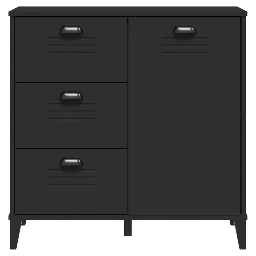 Buffet VIKEN noir 80x40x80 cm bois d'ingénierie - 6