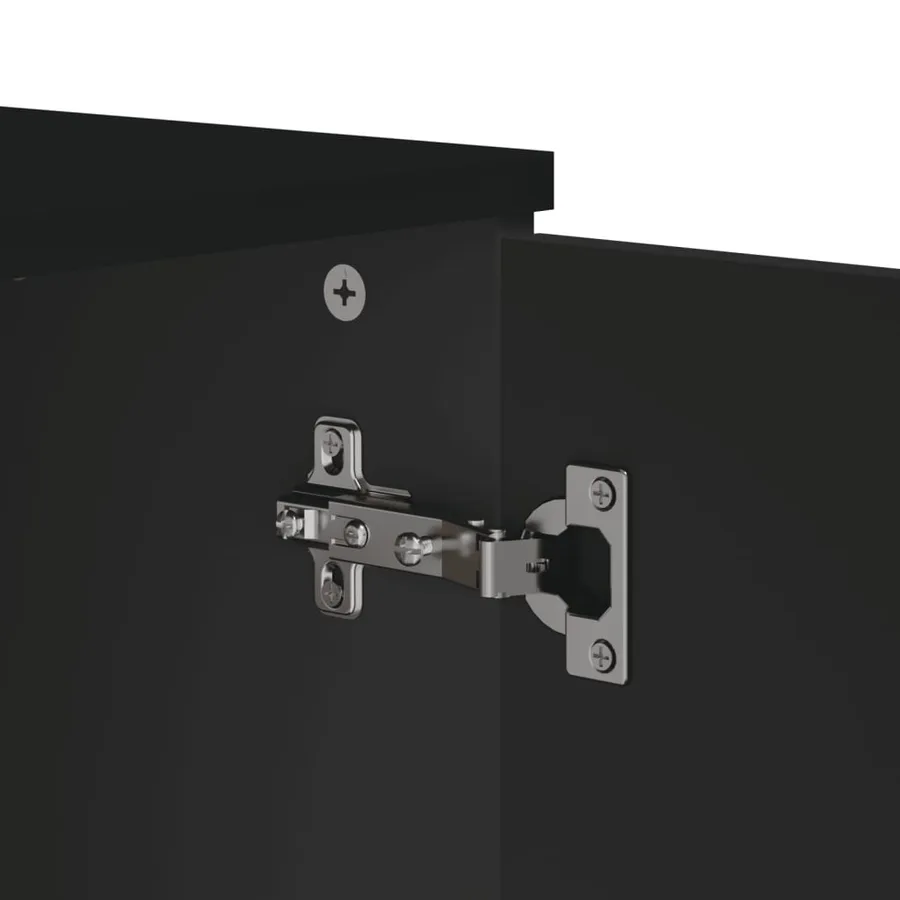 Buffet VIKEN noir 80x40x80 cm bois d'ingénierie - 9