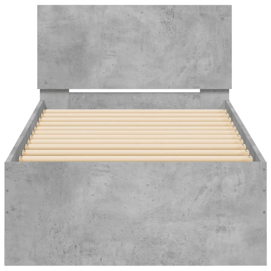 Cadre de lit sans matelas avec tête de lit gris béton 90x200 cm - 5