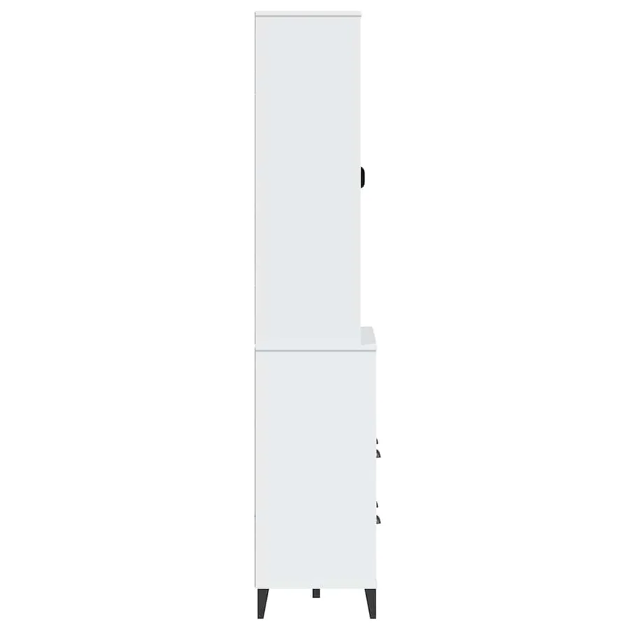 Buffet VIKEN blanc 80x40x200 cm bois massif de pin - 6