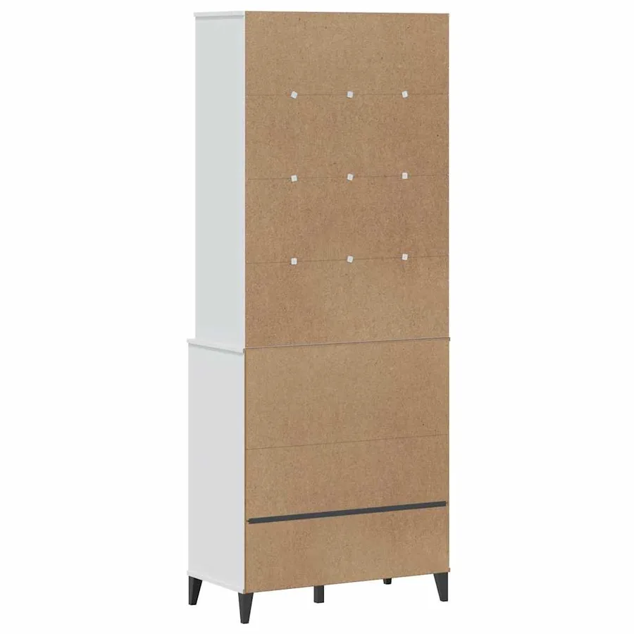 Buffet VIKEN blanc 80x40x200 cm bois massif de pin - 7