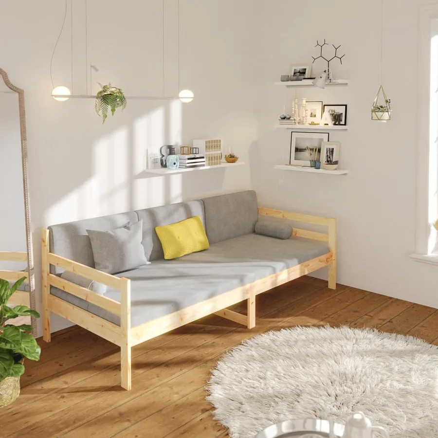 Lit de jour sans matelas 90x190 cm bois de pin massif - 4