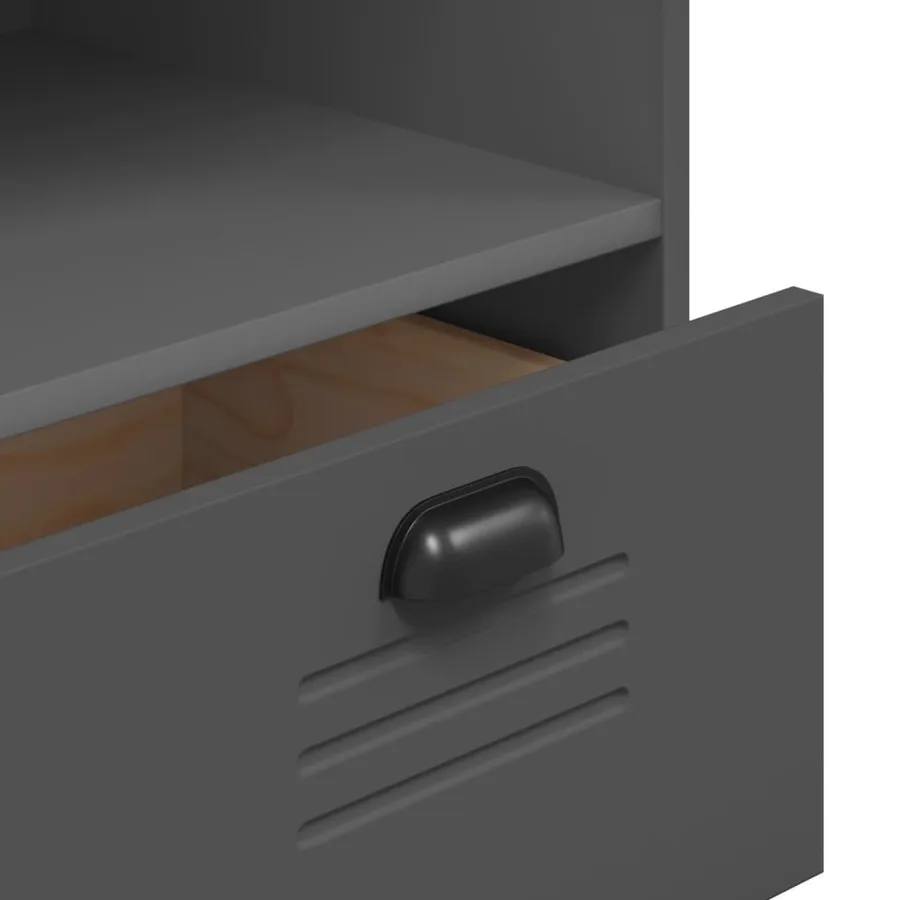Buffet VIKEN gris anthracite 80x40x200 cm bois massif de pin - 10
