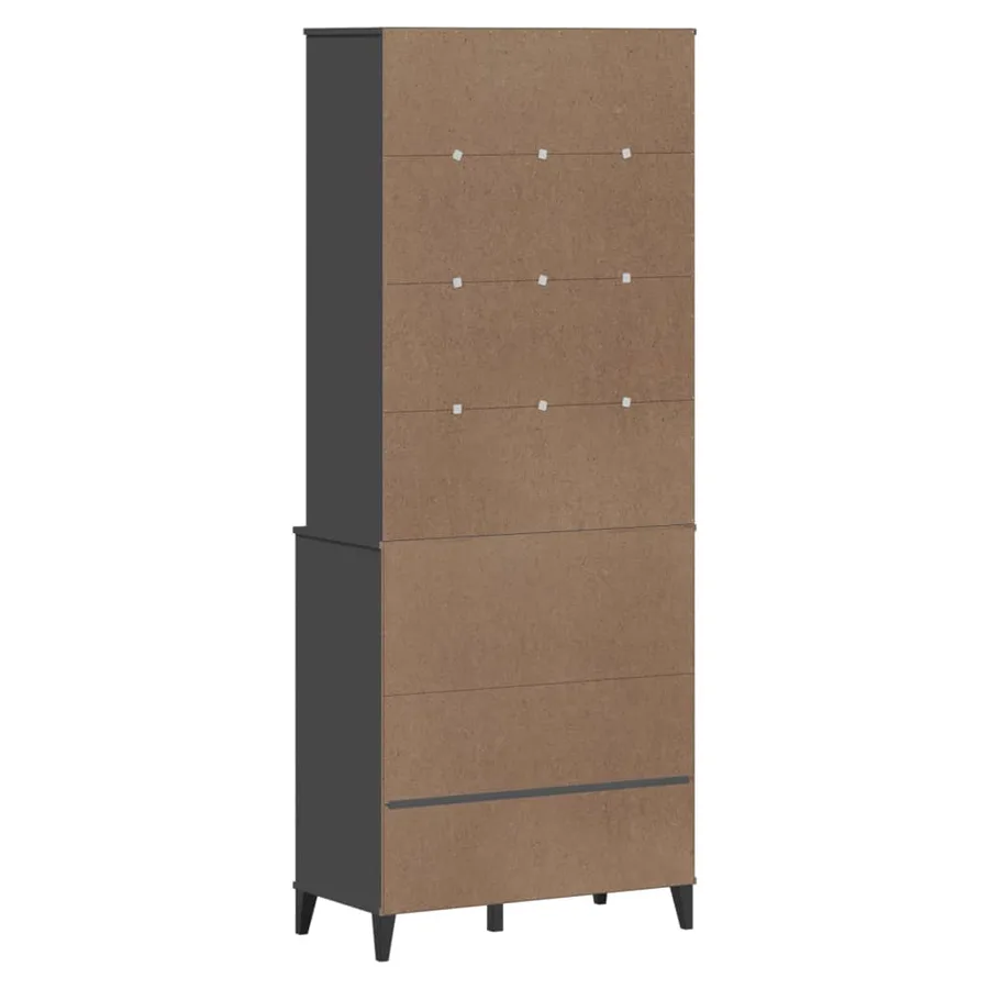 Buffet VIKEN gris anthracite 80x40x200 cm bois massif de pin - 7
