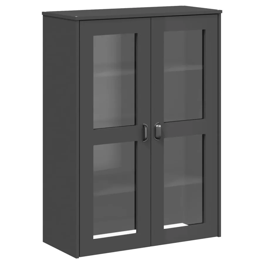 Buffet VIKEN gris anthracite 80x40x200 cm bois massif de pin - 8