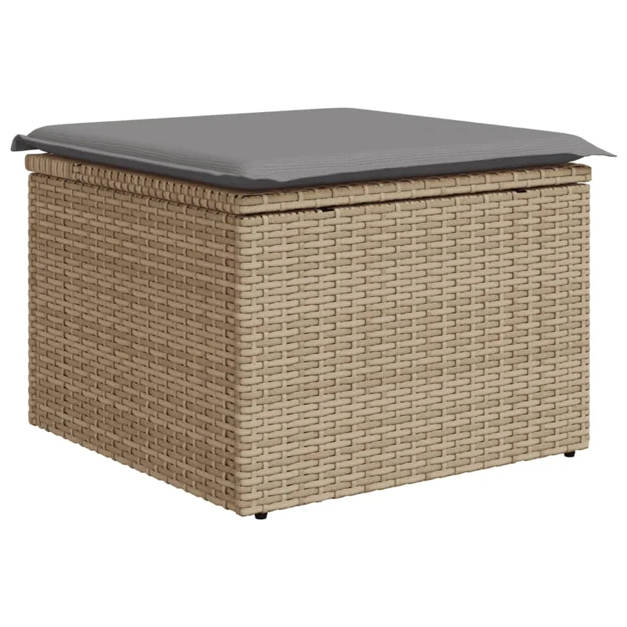 Salon de jardin avec coussins 5pcs mélange beige résine tressée - 4