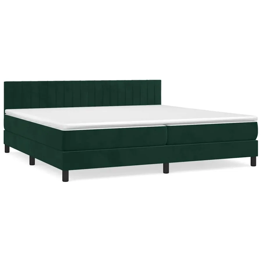 Sommier à lattes de lit et matelas Vert foncé 200x200cm Velours - 2