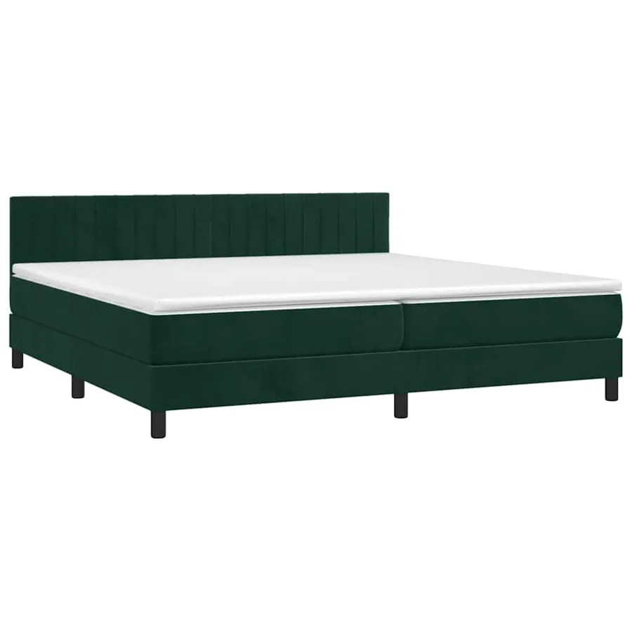 Sommier à lattes de lit et matelas Vert foncé 200x200cm Velours - 3