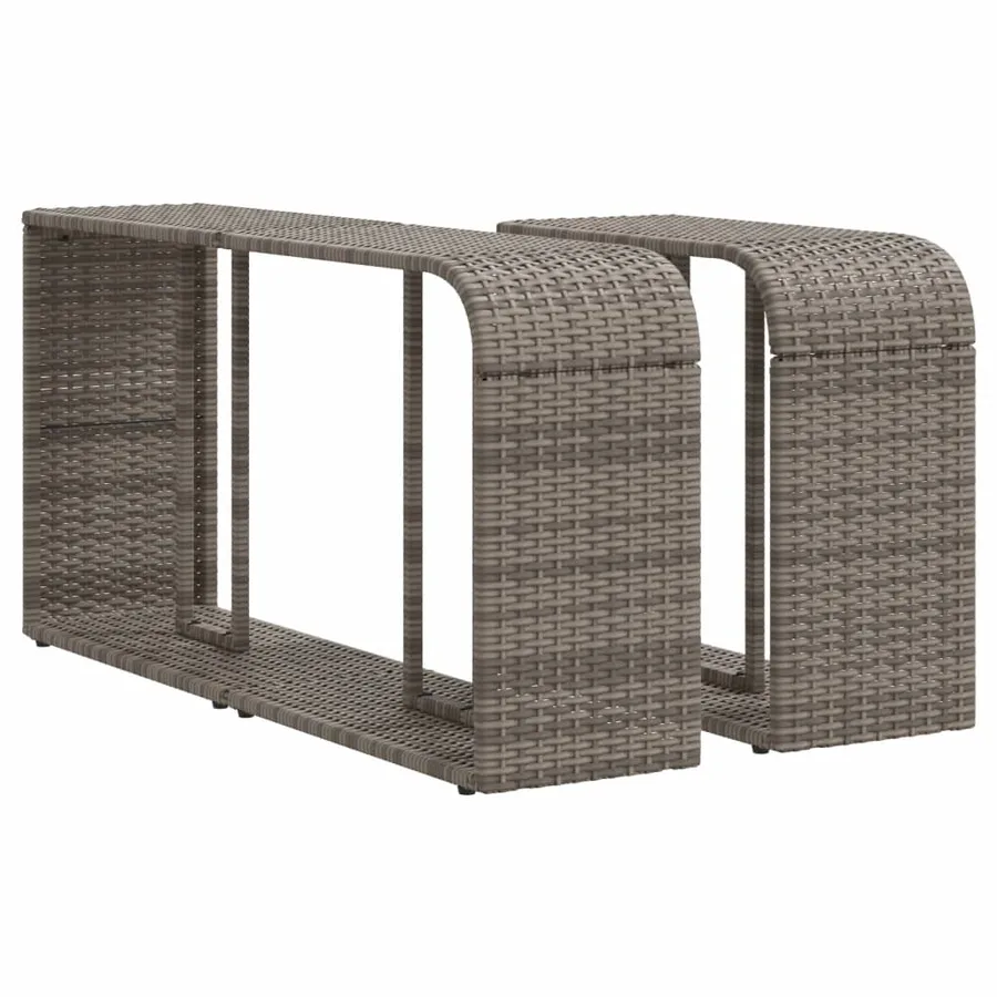 Salon de jardin avec coussins 10 pcs gris résine tressée - 7