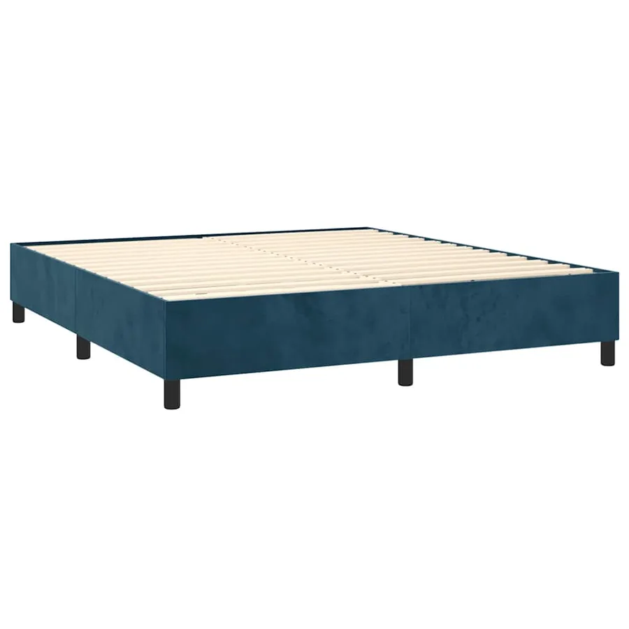 Sommier à lattes de lit et matelas Bleu foncé 160x200cm Velours - 4
