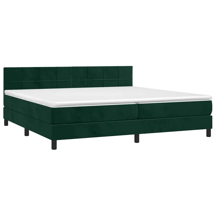 Sommier à lattes de lit avec matelas LED Vert foncé 200x200 cm - 3