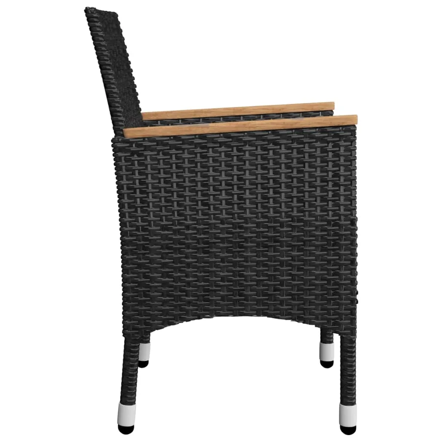 Ensemble à manger de jardin 5 pcs Noir - 8