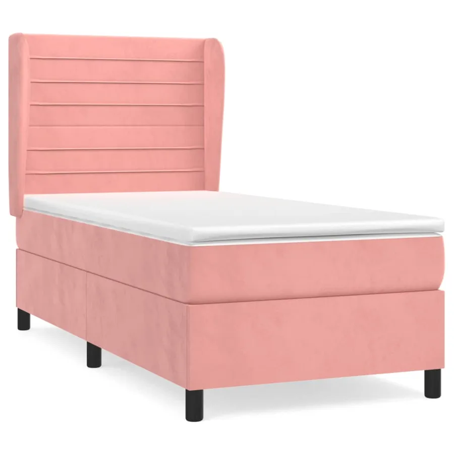 Sommier à lattes de lit avec matelas Rose 90x200 cm Velours - 2