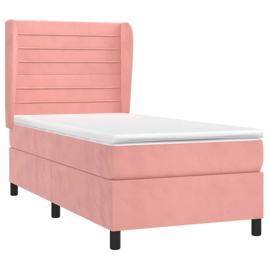 Sommier à lattes de lit avec matelas Rose 90x200 cm Velours - 3