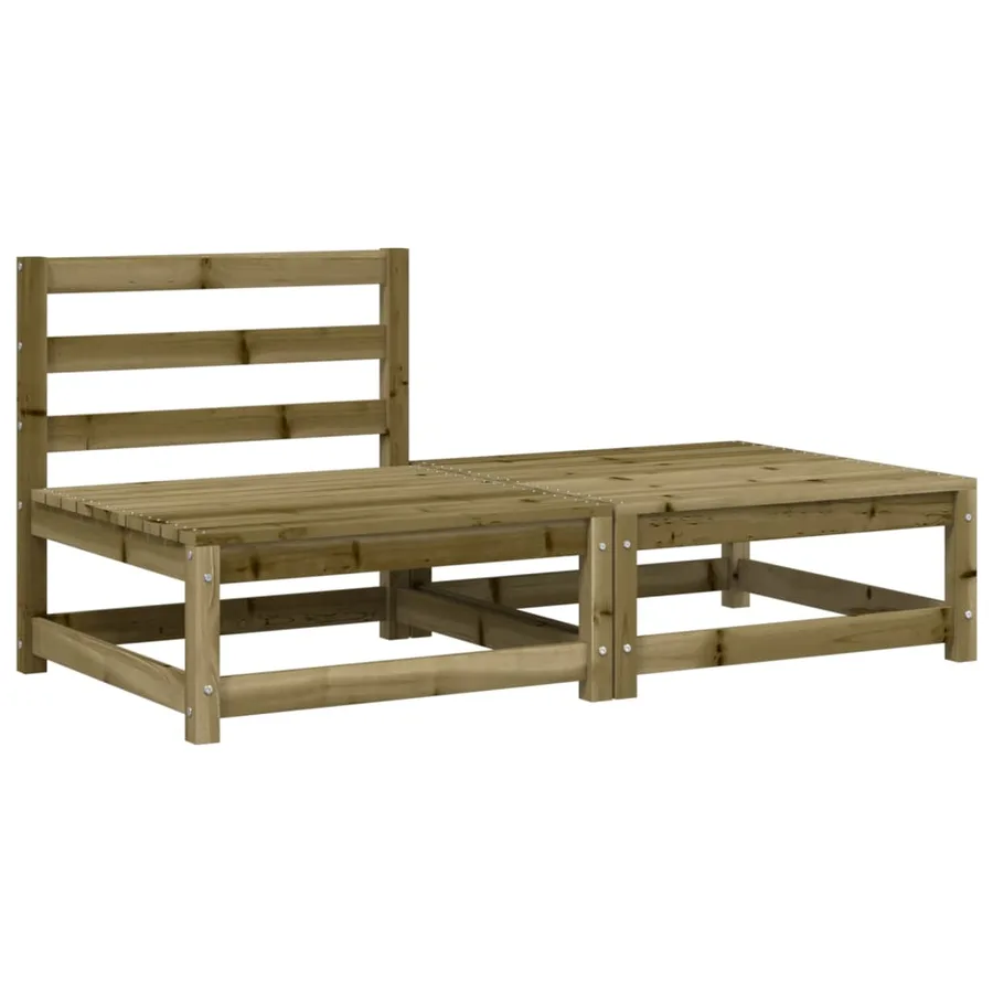Canapé de jardin sans accoudoirs avec coussins et repose-pieds - 4