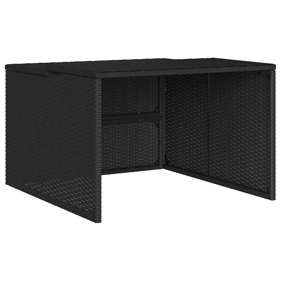 Garage pour robot tondeuse noir 86x90x52/57 cm résine tressée - 2