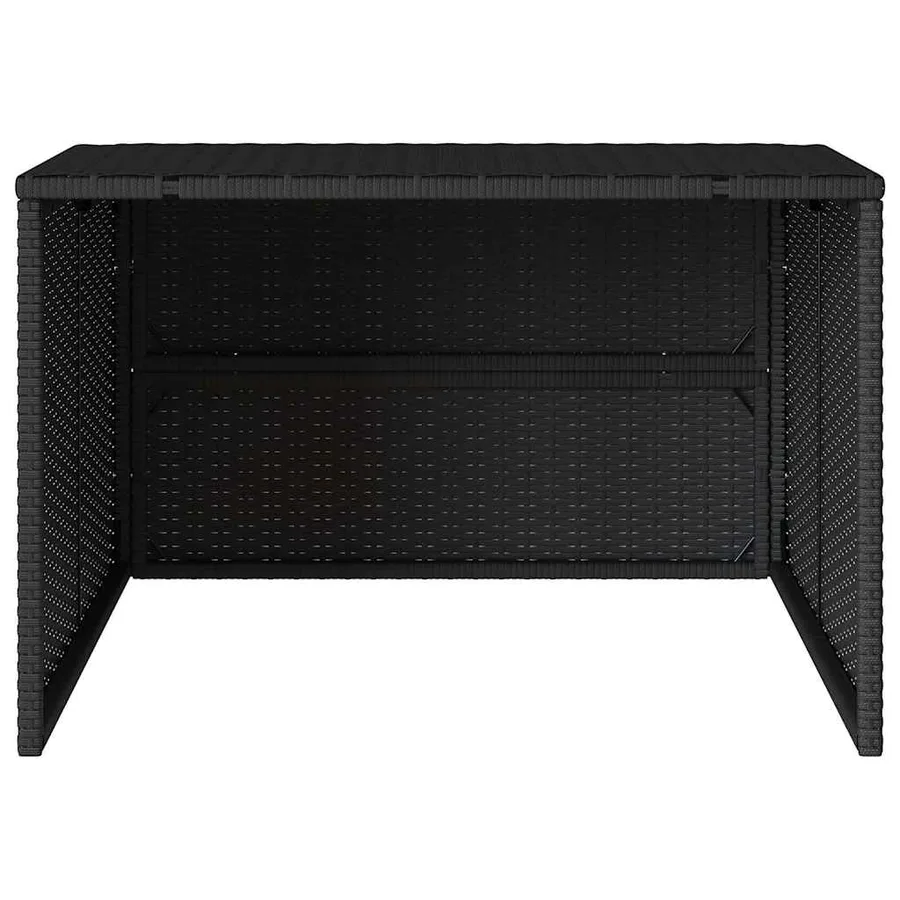 Garage pour robot tondeuse noir 86x90x52/57 cm résine tressée - 6