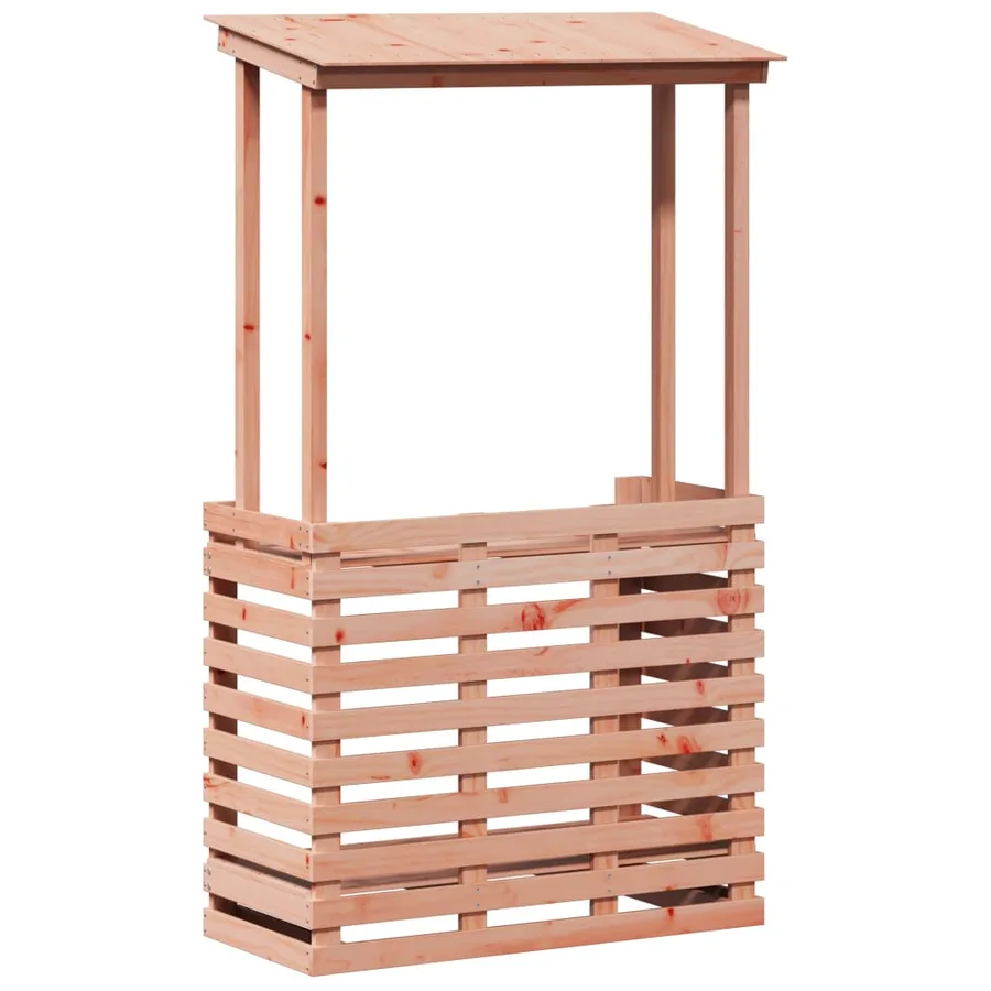 Table de bar d'extérieur et toit 112,5x57x195,5 cm bois massif - 2