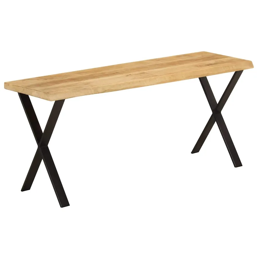 Banc avec bord vivant 105 cm bois de manguier massif - 9