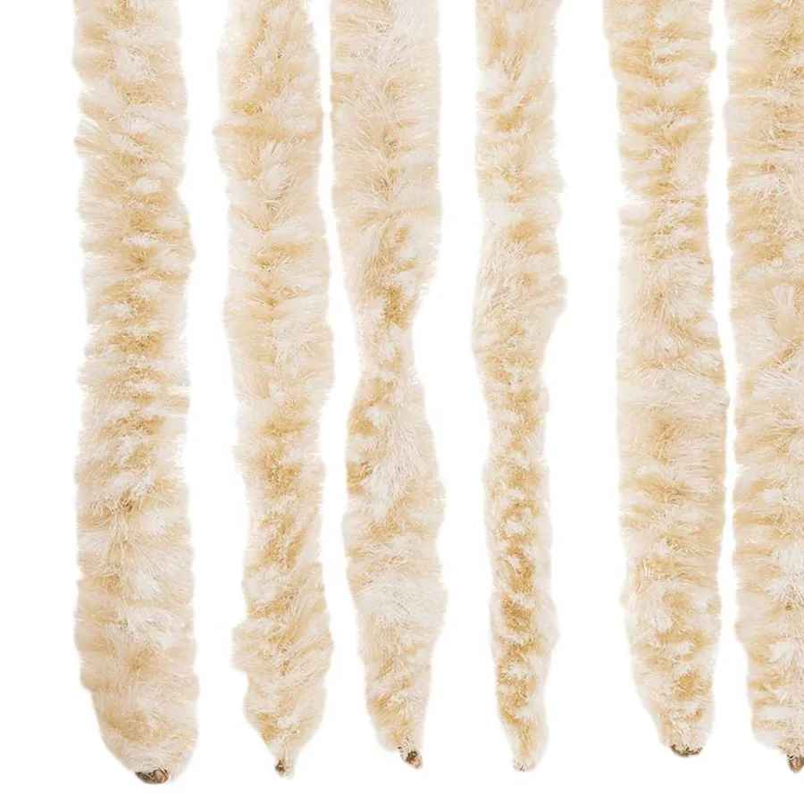 Rideau anti-mouches beige et blanc 56x185 cm chenille - 5