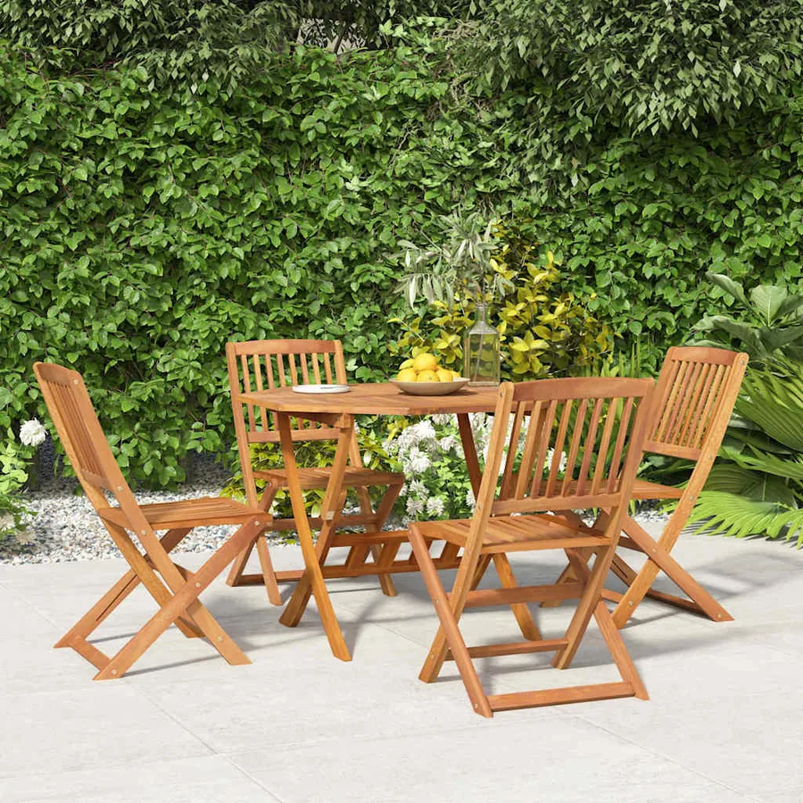 Ensemble à manger de jardin 5 pcs Bois d'acacia solide