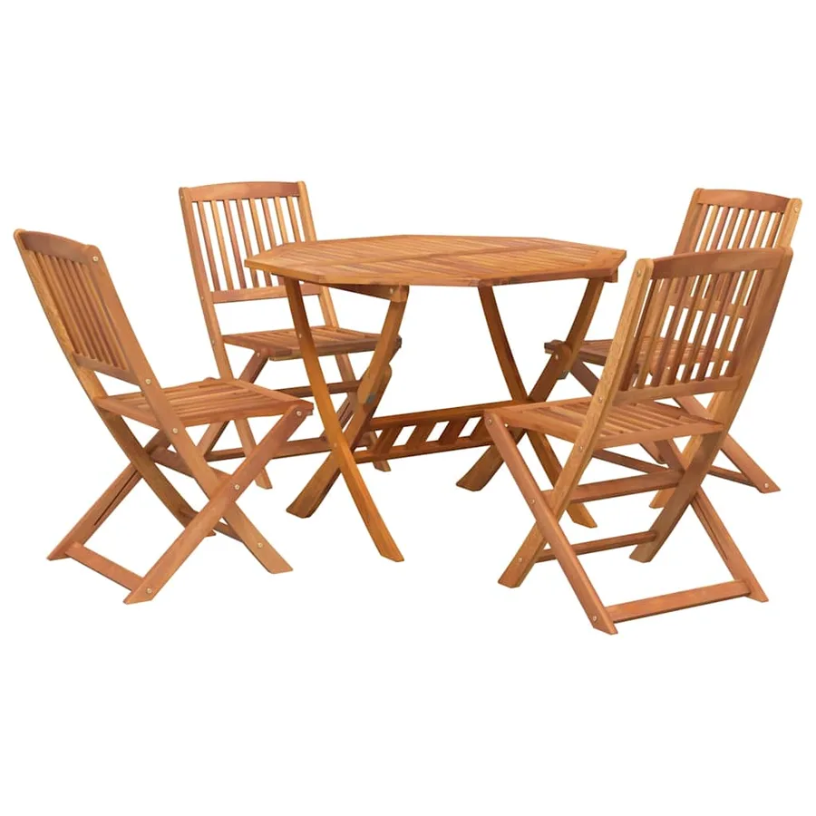 Ensemble à manger de jardin 5 pcs Bois d'acacia solide - 3