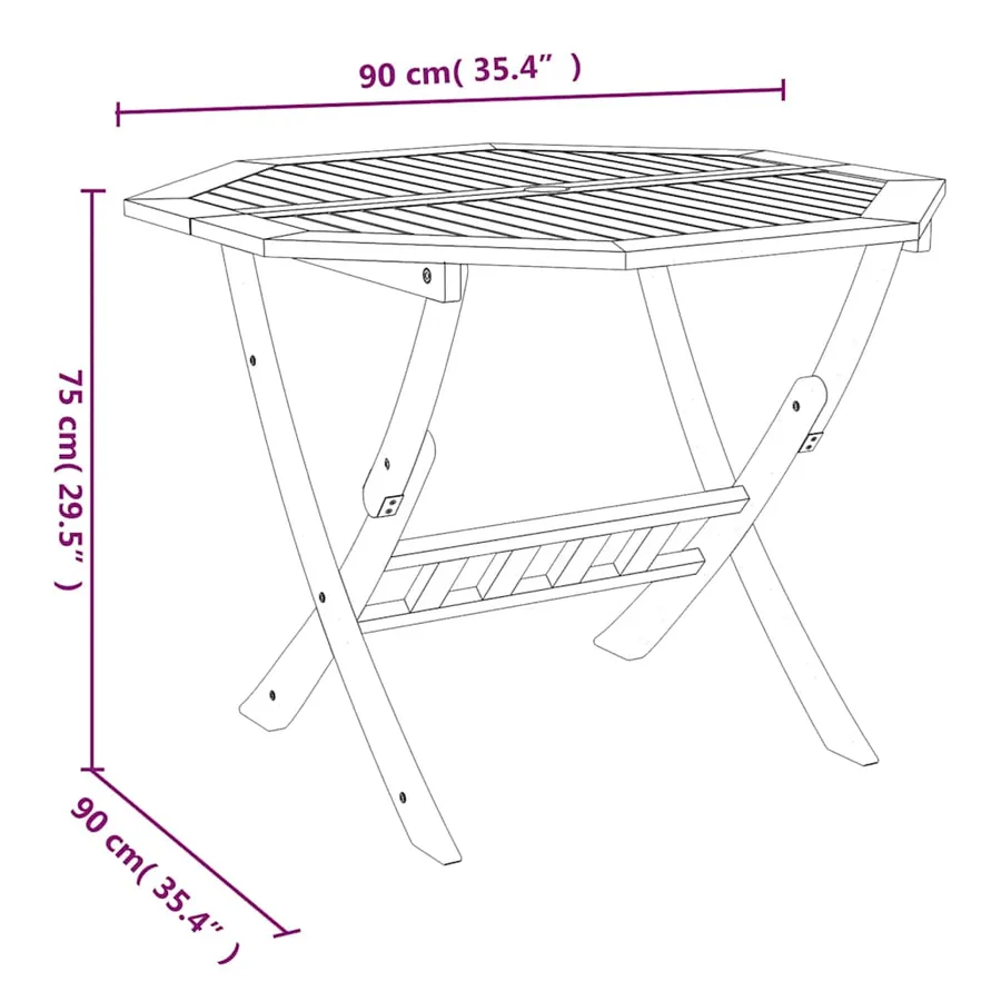 Ensemble à manger de jardin 5 pcs Bois d'acacia solide - 9