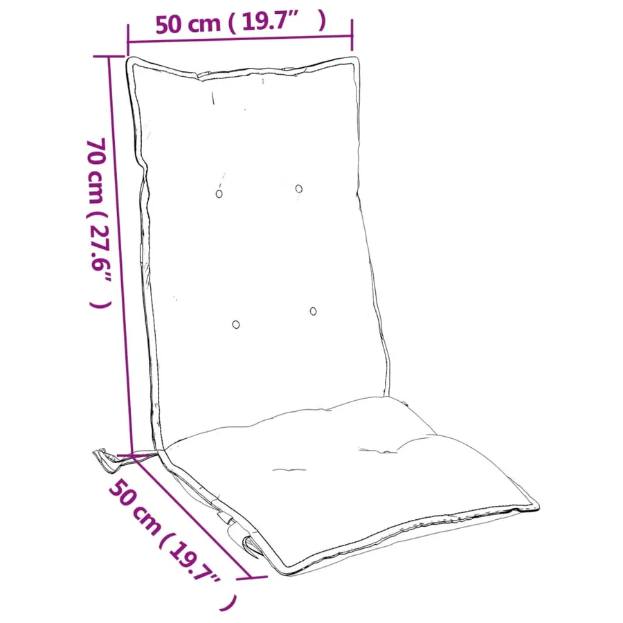 Coussins de chaise à dossier haut lot de 2 anthracite - 10