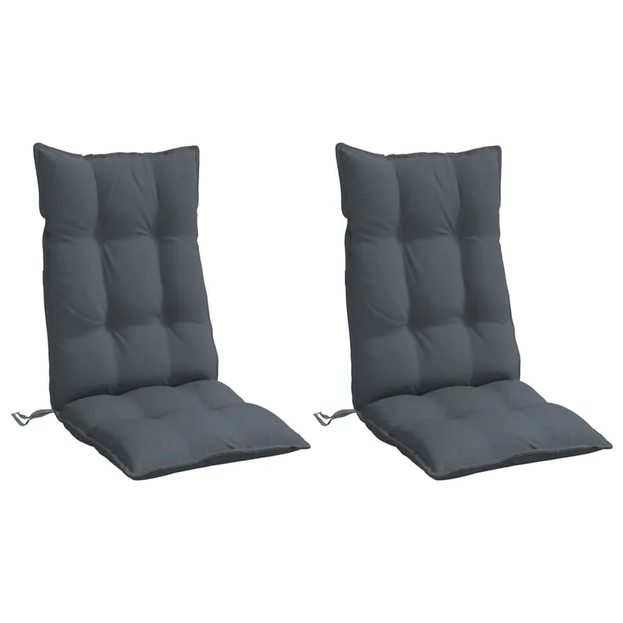 Coussins de chaise à dossier haut lot de 2 anthracite - 3