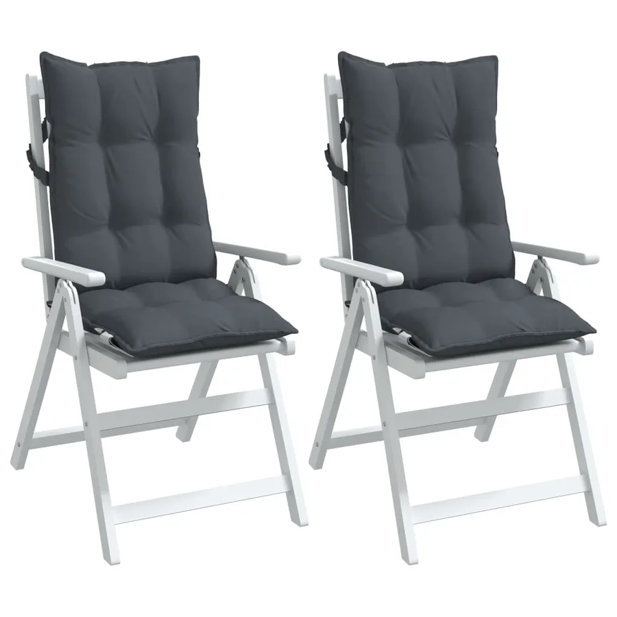 Coussins de chaise à dossier haut lot de 2 anthracite - 4