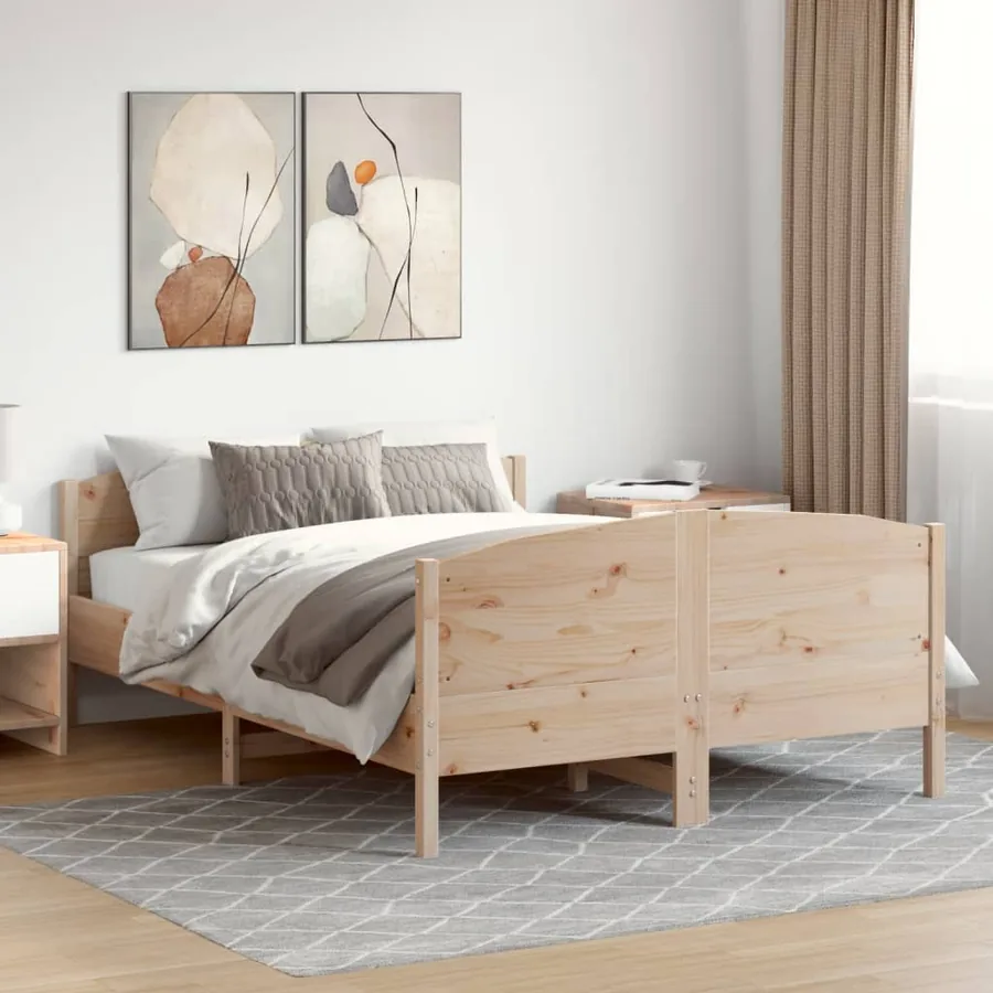 Cadre de lit sans matelas 140x190 cm bois de pin massif