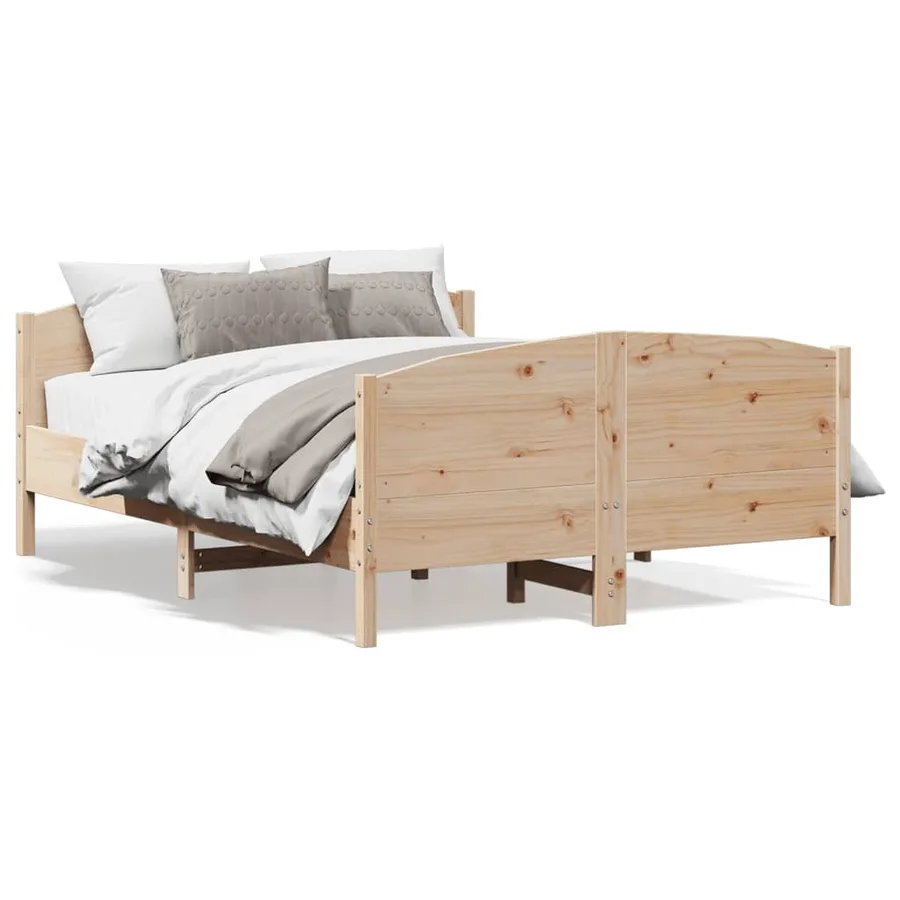 Cadre de lit sans matelas 140x190 cm bois de pin massif - 2