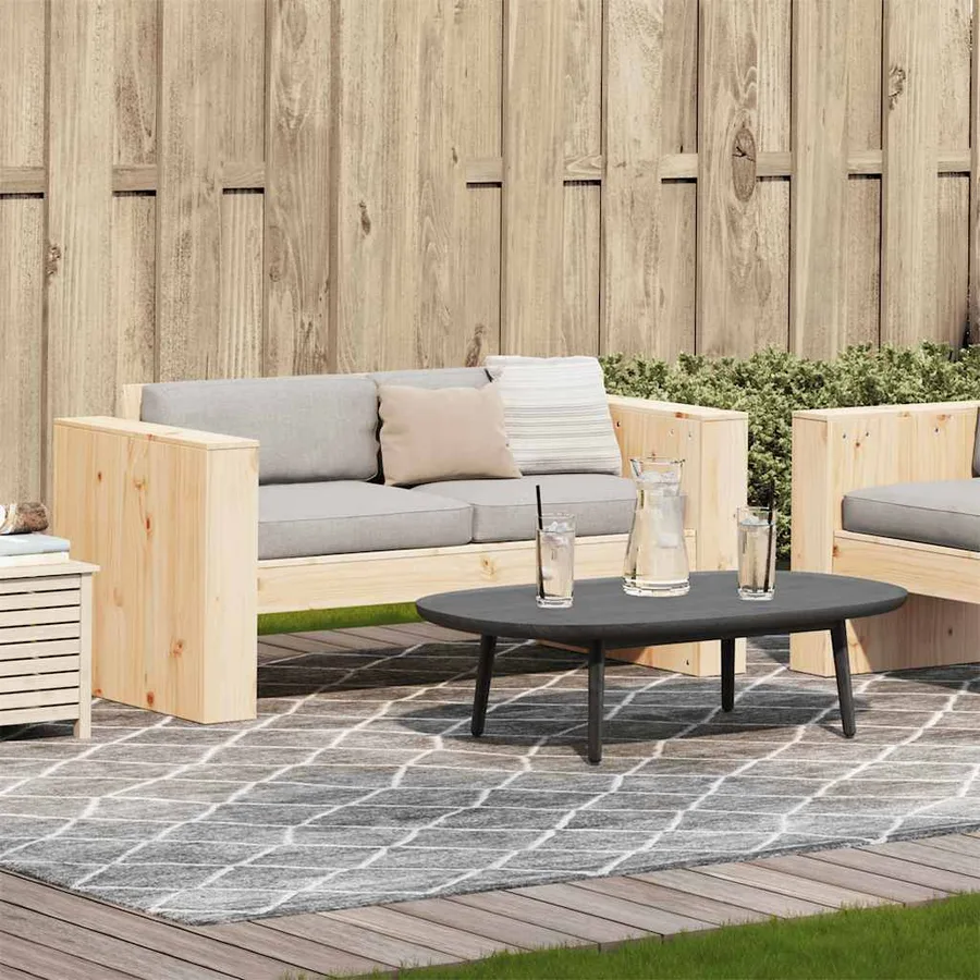 Canapé de jardin 2 places 134x60x62 cm bois de pin massif - 3