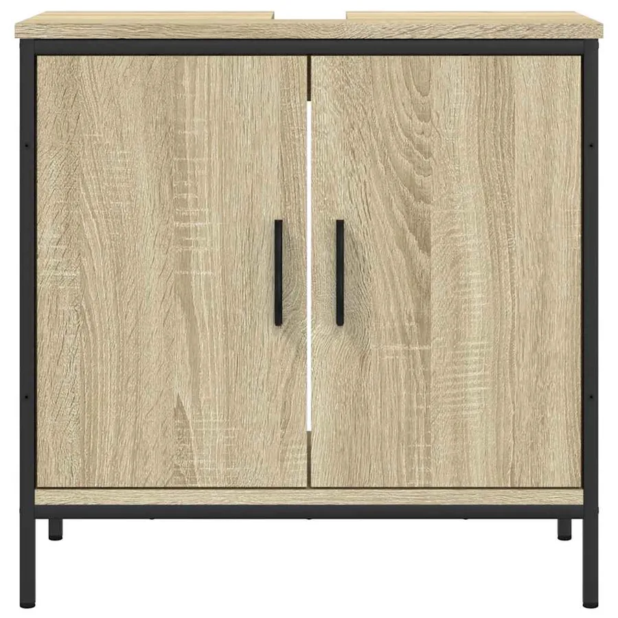 Armoire lavabo de salle de bain chêne sonoma 60x30x60 cm - 4