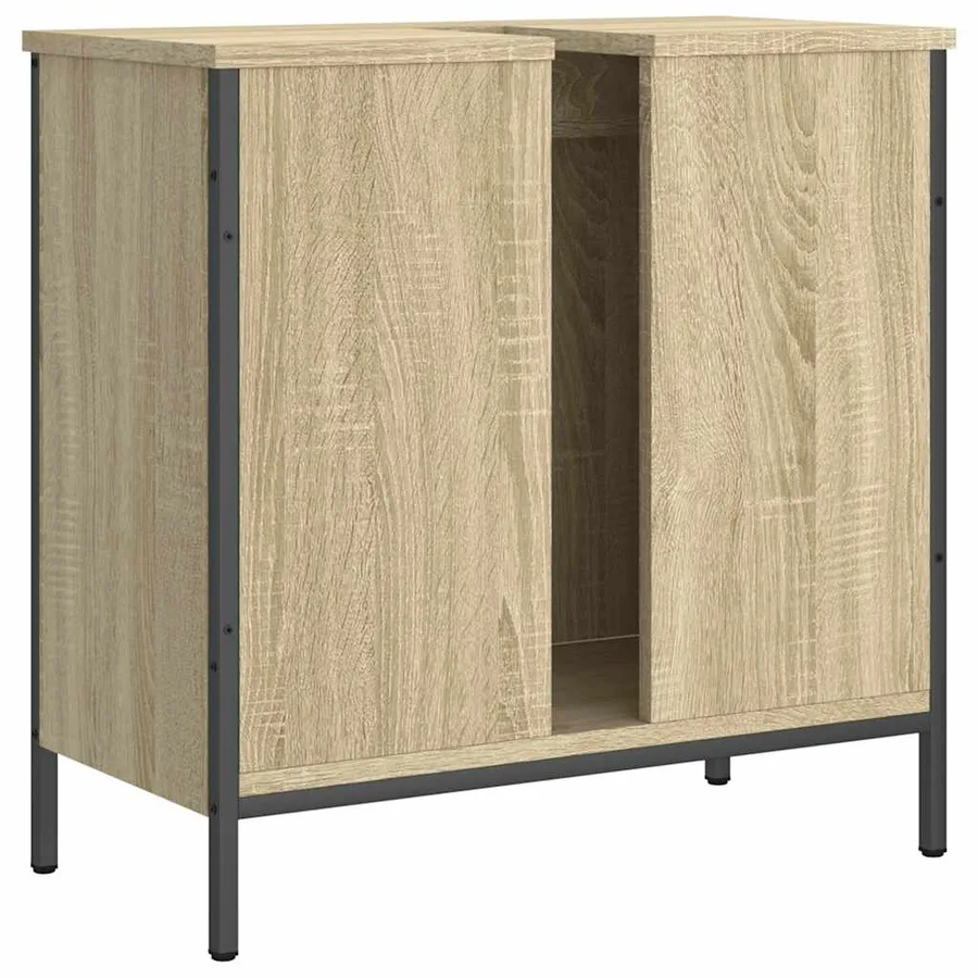 Armoire lavabo de salle de bain chêne sonoma 60x30x60 cm - 6
