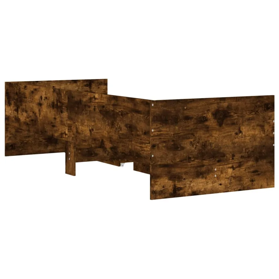 Cadre de lit sans matelas chêne fumé 75x190 cm - 8