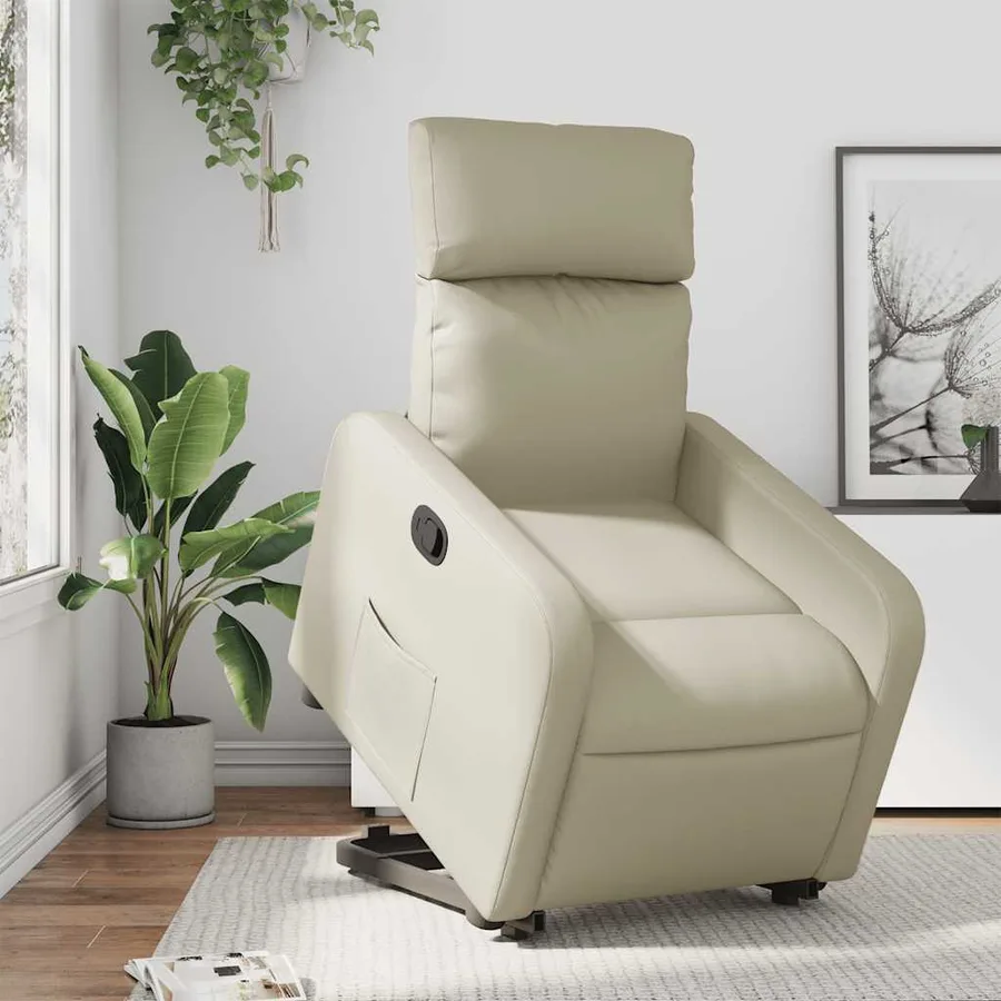 Fauteuil inclinable Crème Similicuir - 16