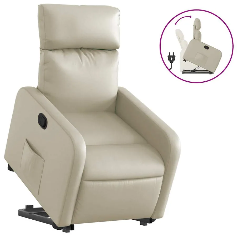 Fauteuil inclinable Crème Similicuir - 2